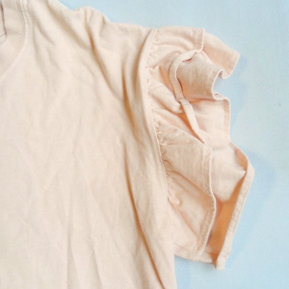 New$215 CURRENT/ELLIOTT THE CARINA RUFFLE-TRIMMED COTTON-JERSEY TOP Tee 2 - Picture 7 of 13